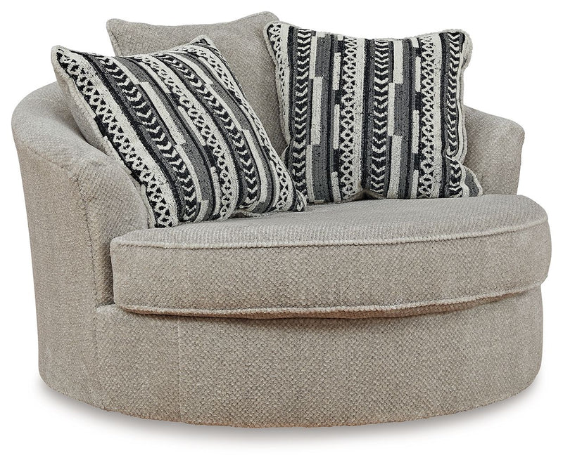 Calnita - Sisal - Oversized Swivel Accent Chair - JaxCo Furniture