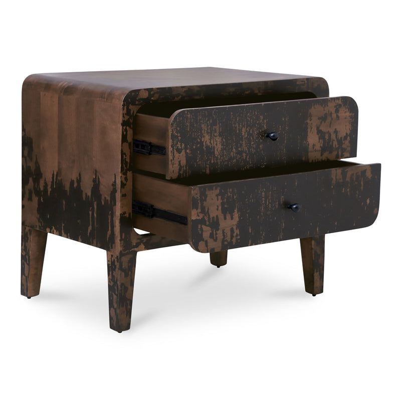 Iris - Nightstand - Distressed Black - JaxCo Furniture