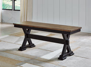 Wildenauer - Brown / Black - Large Dining Room Bench - JaxCo Furniture