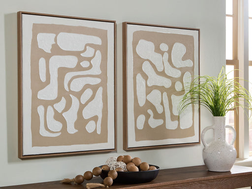 Waldett - Beige / White - Wall Art Set (Set of 2) - JaxCo Furniture