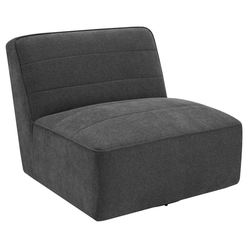 Cobie - Upholstered Armless Swivel Chair - Dark Charcoal - JaxCo Furniture