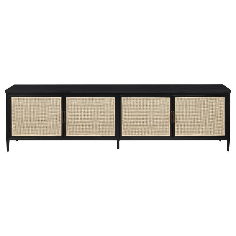 Amherst - 78" 4-Door Metal TV Stand Media Console - Black - JaxCo Furniture