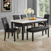 Heather - 6 Piece Dining Set - Black - JaxCo Furniture