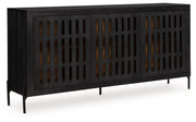 Vallisburg - Black / Natural - Accent Cabinet - JaxCo Furniture