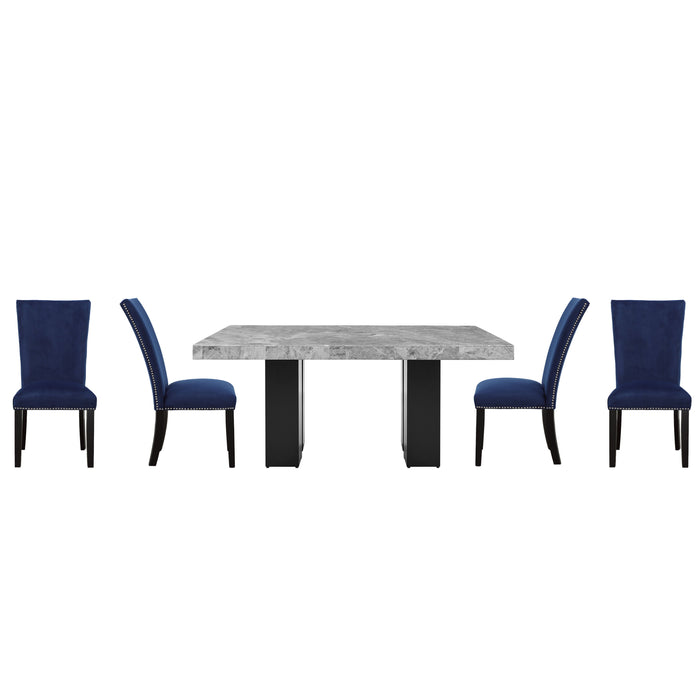 Camila - Rectangular Dining Set - Gray Top - JaxCo Furniture