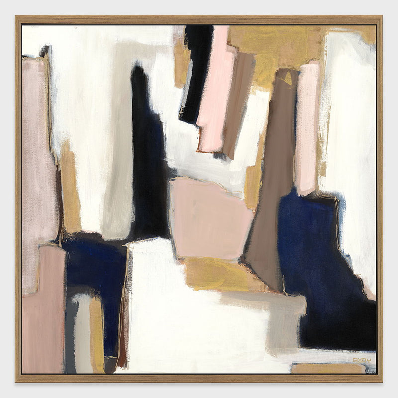 Blush Sapphire - 48" x 48" Painting Art by Buddy Whitlock - Pink / Blue - JaxCo Furniture