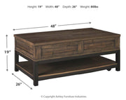 Johurst - Grayish Brown - LIFT TOP COCKTAIL TABLE - JaxCo Furniture