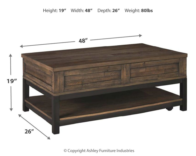 Johurst - Grayish Brown - LIFT TOP COCKTAIL TABLE - JaxCo Furniture