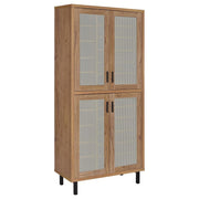 Teller - 4-Door Tall Shoe Storage Cabinet - Natural Oak - JaxCo Furniture