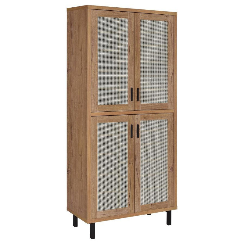 Teller - 4-Door Tall Shoe Storage Cabinet - Natural Oak - JaxCo Furniture