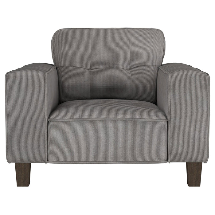 Deerhurst - Upholstered Track Arm Tufted Accent Chair - Charcoal - JaxCo Furniture