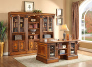 Huntington - Library Desk (2 Piece) - Antique Vintage Pecan - JaxCo Furniture