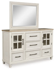 Shaybrock - Antique White / Brown - Dresser And Mirror - JaxCo Furniture