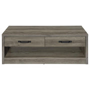 Felix - 2-Drawer Engineered Wood Coffee Table - Gray Driftwood - JaxCo Furniture