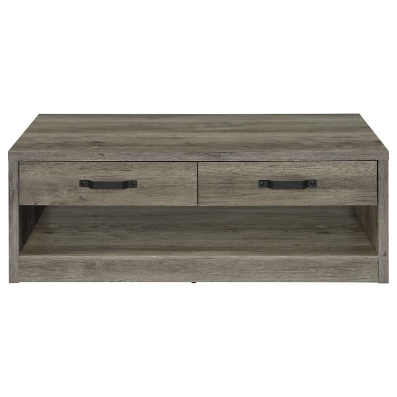 Felix - 2-Drawer Engineered Wood Coffee Table - Gray Driftwood - JaxCo Furniture