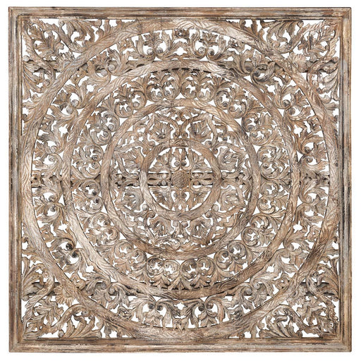 Square Wood Carved Panel - Light Brown - JaxCo Furniture