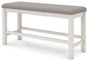 Robbinsdale - Antique White - Dbl Counter Height Upholstered Dining Bench - JaxCo Furniture
