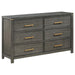 Kieran - 6-Drawer Dresser - Gray - JaxCo Furniture