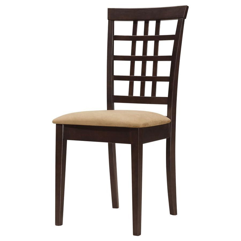 Kelso - Lattice Back Dining Side Chair (Set of 2) - Cappuccino - JaxCo Furniture