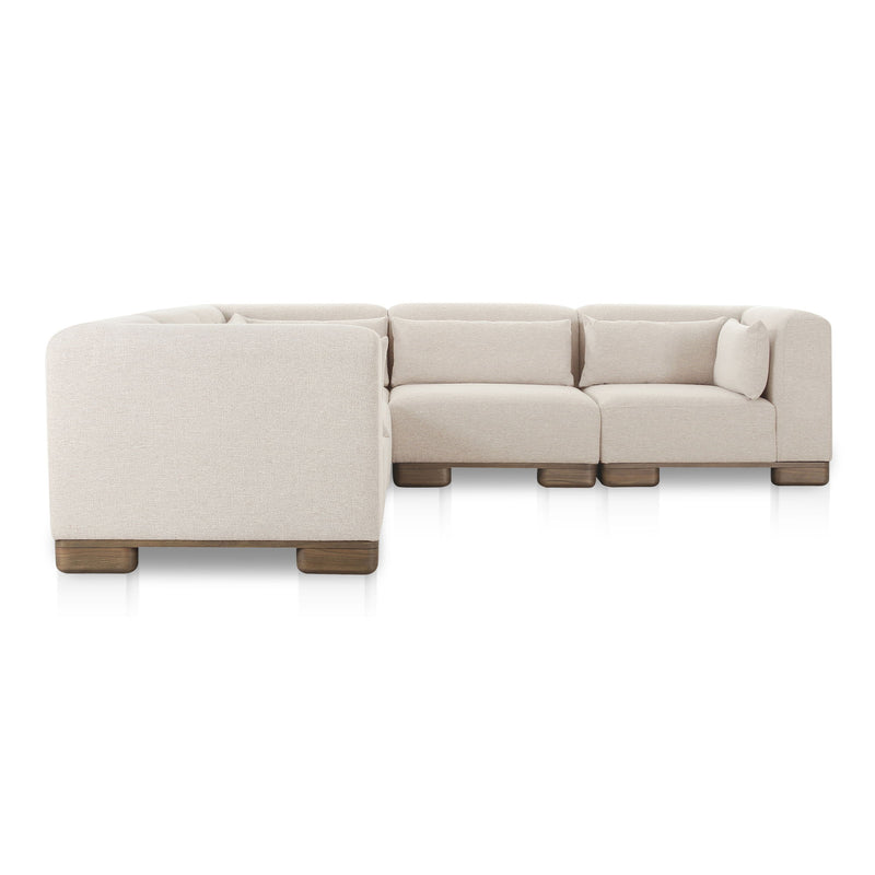 June - Classic L-Shaped Modular Sectional - Oatmeal - JaxCo Furniture
