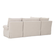 Fable - Slipcover Dining Banquette L-Shape Sectional With Slipper Chair - Beige - JaxCo Furniture