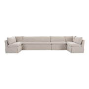 Fable - Slipcover Dining Banquette U-Shape Sectional - Beige - JaxCo Furniture