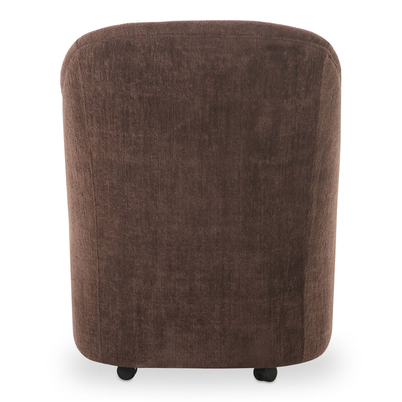 Drava - Rolling Dining Chair - Dark Brown - JaxCo Furniture