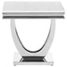 Kerwin - Square Stone Top End Table - White And Chrome - JaxCo Furniture