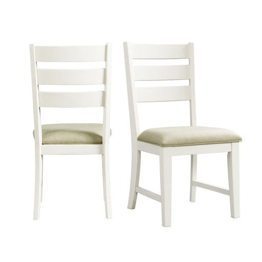 Park Creek - Ladder Back Side Chair (Set of 2) - Cottage White Finish - JaxCo Furniture