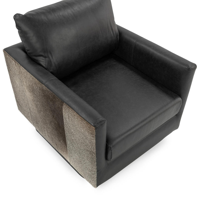 Lathe - Leather/Hide Accent Chair - JaxCo Furniture