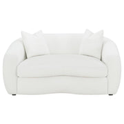Isabella - Faux Sheepskin Upholstered Loveseat Natural - Ivory - JaxCo Furniture