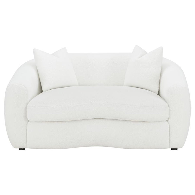 Isabella - Faux Sheepskin Upholstered Loveseat Natural - Ivory - JaxCo Furniture