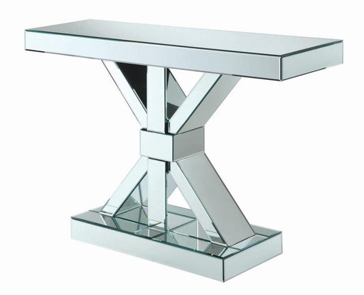 Lurlynn - X-Shaped Mirrored Entryway Console Table - Silver - JaxCo Furniture