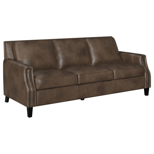 Leaton - Upholstered Recessed Arm Sofa - Brown Sugar - JaxCo Furniture