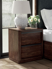 Dilenno - Dark Brown - Two Drawer Night Stand - JaxCo Furniture
