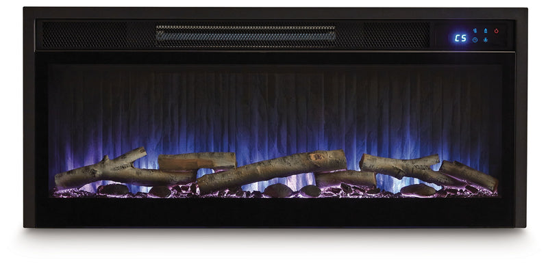 Entertainment Accessories - Black - Fireplace Insert With Faux Birch Log Set - JaxCo Furniture