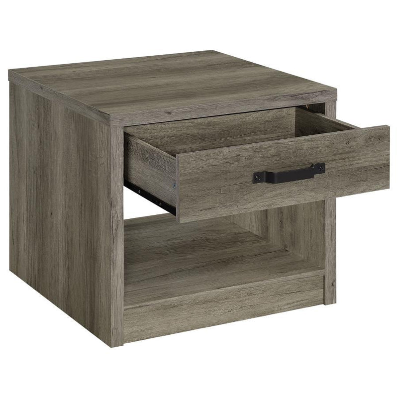 Felix - 1-Drawer Engineered Wood Side End Table - Gray Driftwood - JaxCo Furniture