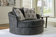 Biddeford - Shadow - Oversized Swivel Accent Chair - JaxCo Furniture