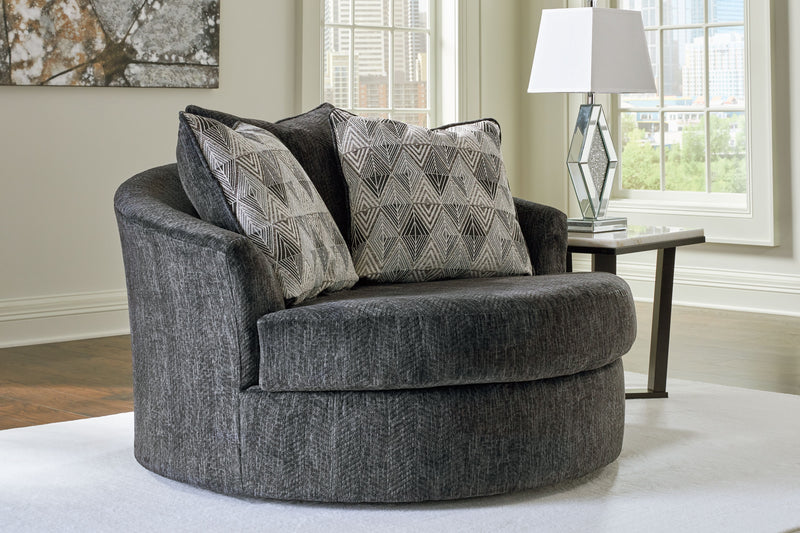 Biddeford - Shadow - Oversized Swivel Accent Chair - JaxCo Furniture