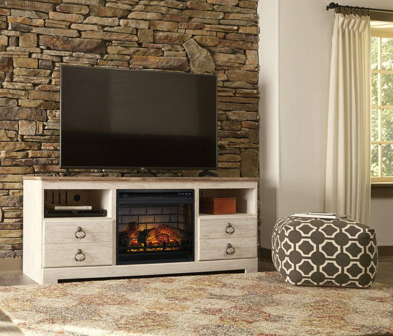 Willowton - TV Stand With Fireplace Option - JaxCo Furniture