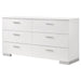 Felicity - 6-Drawer Dresser - White High Gloss - JaxCo Furniture