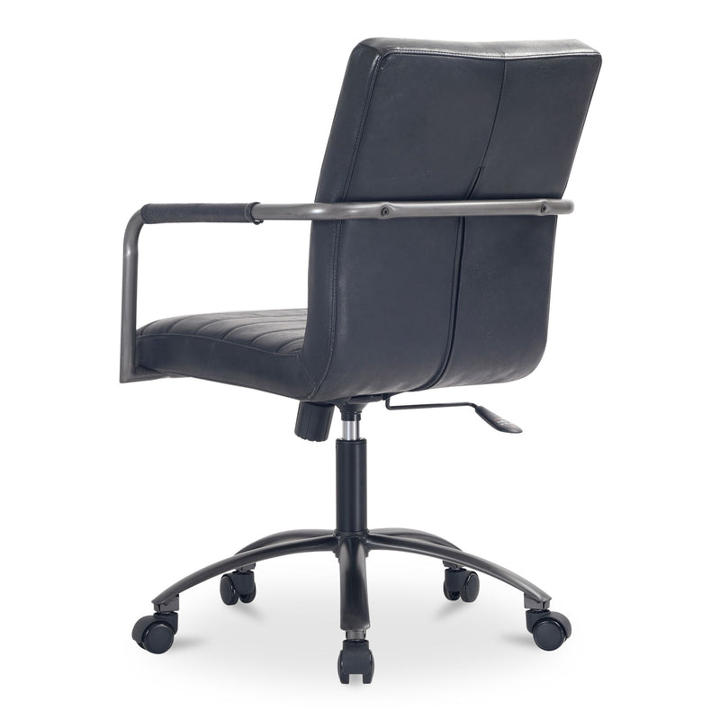 Roy - Leather Office Chair - Black - JaxCo Furniture
