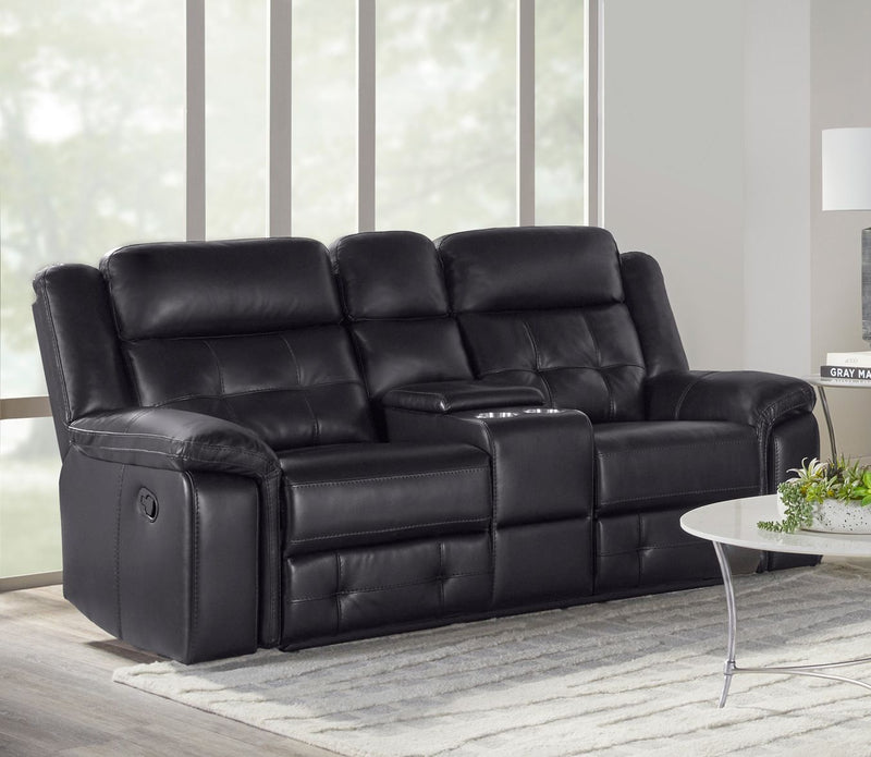 Clayton - Manual Reclining Console Loveseat - Phantom - JaxCo Furniture
