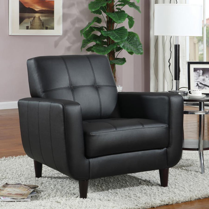 Aaron - Upholstered Track Arm Tufted Accent Chair - Black - JaxCo Furniture