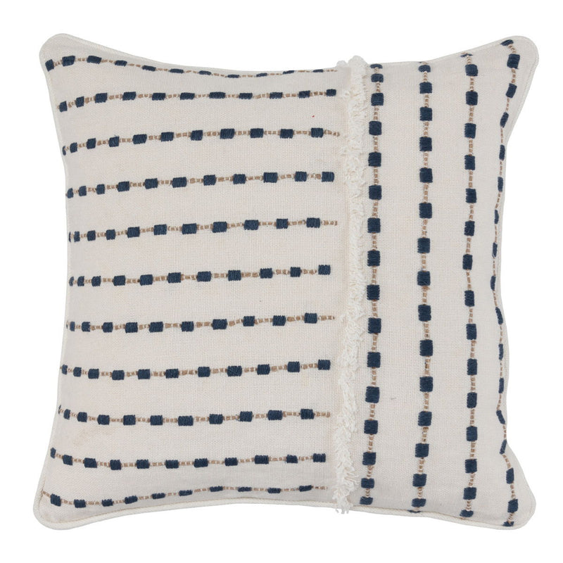 Nomadic Elegance - Katia Pillow - Ivory / Navy - JaxCo Furniture