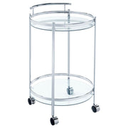 Chrissy - Round Glass Shelf Metal Bar Cart - JaxCo Furniture