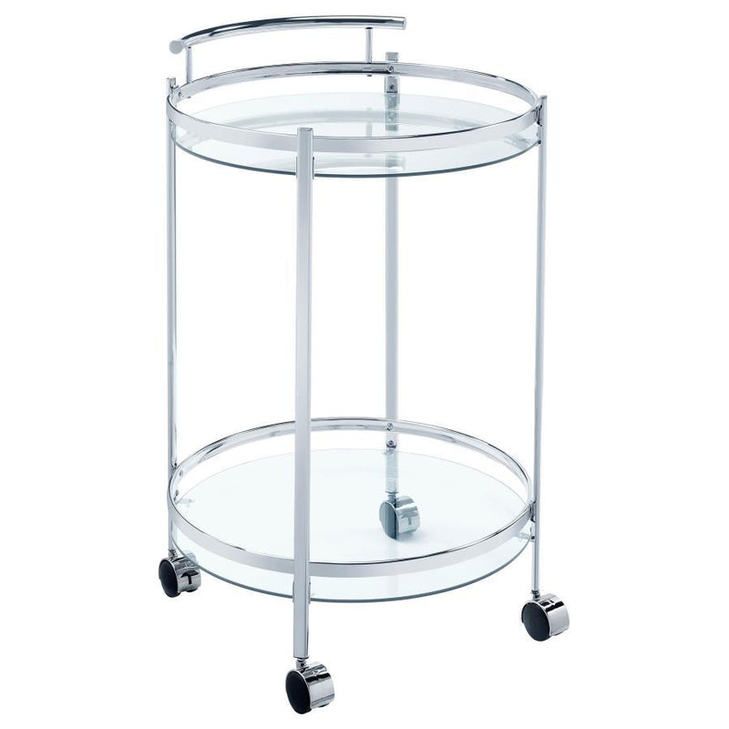 Chrissy - Round Glass Shelf Metal Bar Cart - JaxCo Furniture