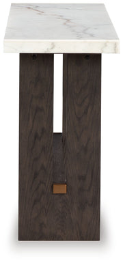 Burkhaus - White / Dark Brown - Sofa Table - JaxCo Furniture