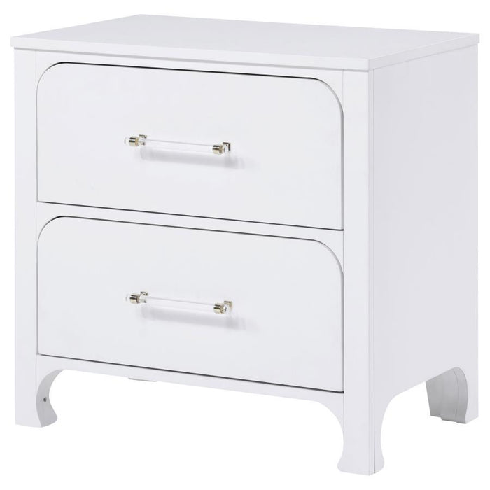 Anastasia - 2-Drawer Nightstand - Pearl White - JaxCo Furniture