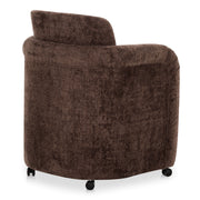 Mesto - Rolling Dining Chair - Dark Brown - JaxCo Furniture